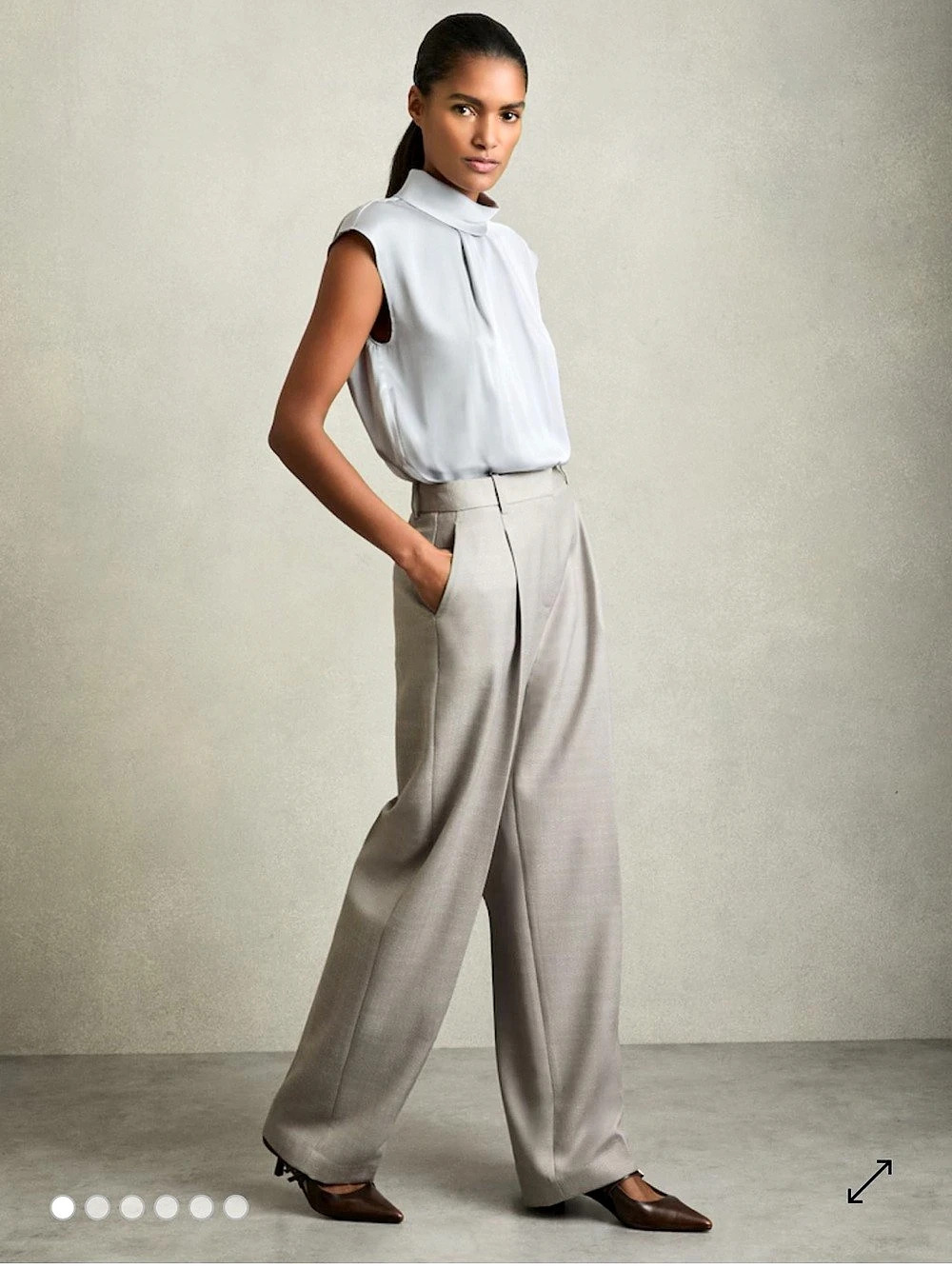 Reiss Harper Wide Leg Pants Gray Size 0 NWT